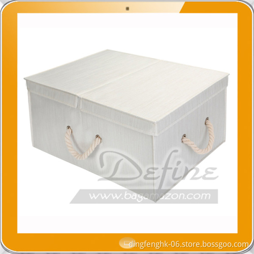 Foldable Polyester Storage Box with Double-open Lid